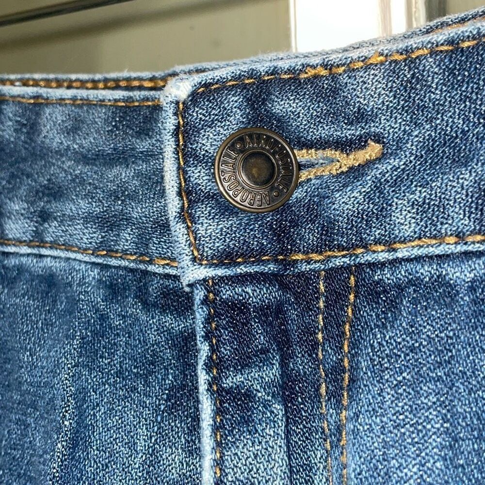 Aeropostale women teen juniors blue medium denim jean short shorts size 5/6 - Picture 4 of 9